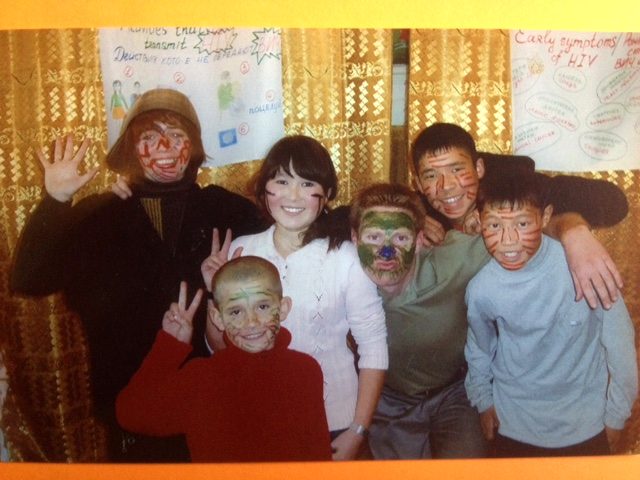 Jared Hippler teaching a play-based lesson with children in the Kyrgyz Republic